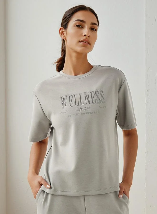 ADOT by Splash Typographic Embroidered T-shirt