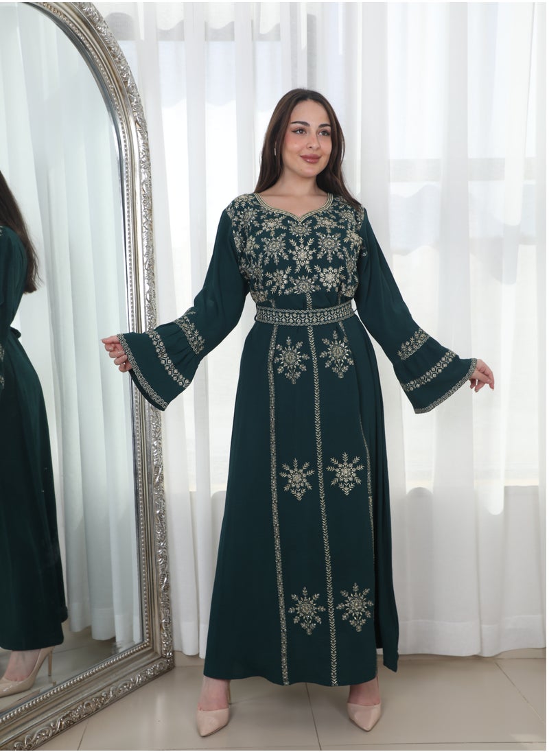 Bint Al Bilad Women's Summer Long Jalabiya Maxi Style Dress Women in Regular to Plus Size Zr326  - Image 1