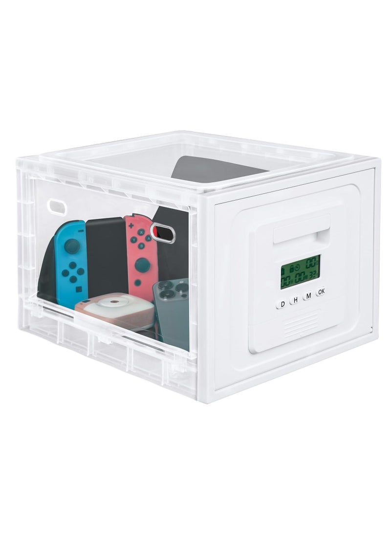 Generic Lockable Box, 2 Mode Timing/Password Medicine Storage Box with Lock, Lockable Storage Bin Organiser Box for Fridge Food/Snacks/Phone/Tablet Jail/Home Safety, Batteries not included  - Image 1