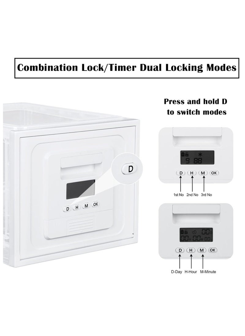 Generic Lockable Box, 2 Mode Timing/Password Medicine Storage Box with Lock, Lockable Storage Bin Organiser Box for Fridge Food/Snacks/Phone/Tablet Jail/Home Safety, Batteries not included  - Image 5