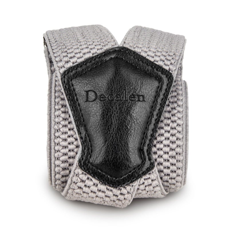 Decalen Mens Suspenders Very Strong Clips Heavy Duty Braces Big and Tall X Style (Light Silver) - Image 2
