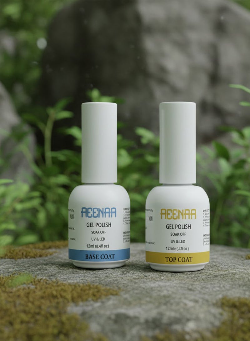 AEENAA Gel Nail Polish Top Coat And Base Coat Soak off UV LED - Image 4