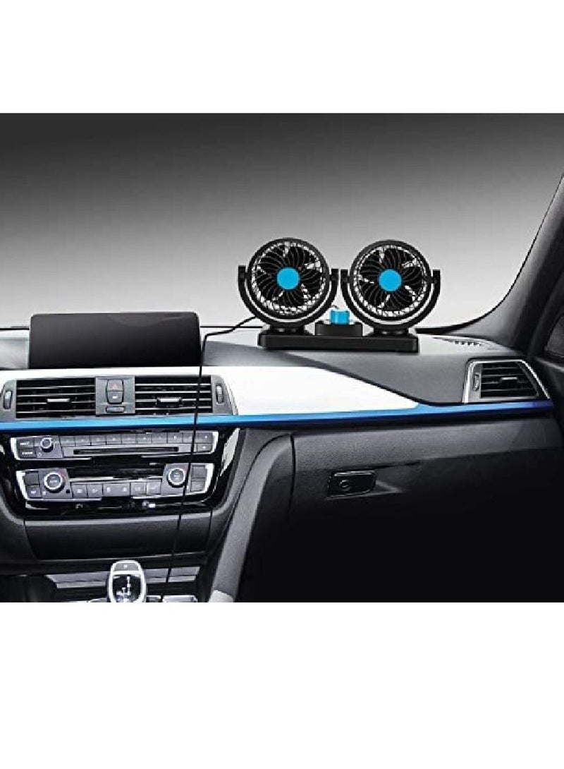 12V Electric Car Fan 360 Degree Rotatable Dual Head Car Auto Cooling Air Fan Powerful Quiet 2 Speed - Image 3