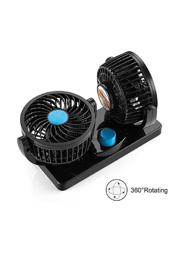 12V Electric Car Fan 360 Degree Rotatable Dual Head Car Auto Cooling Air Fan Powerful Quiet 2 Speed - Image 4