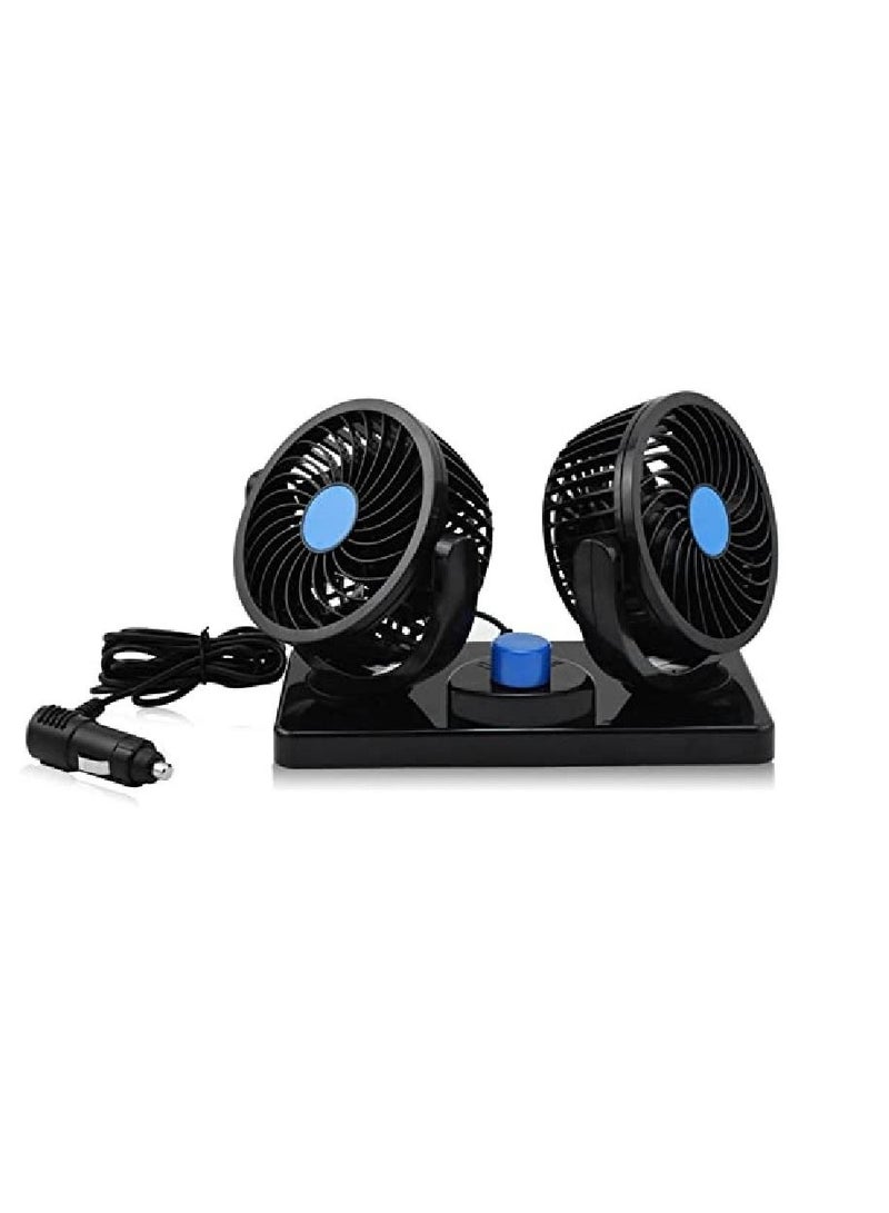 12V Electric Car Fan 360 Degree Rotatable Dual Head Car Auto Cooling Air Fan Powerful Quiet 2 Speed - Image 5