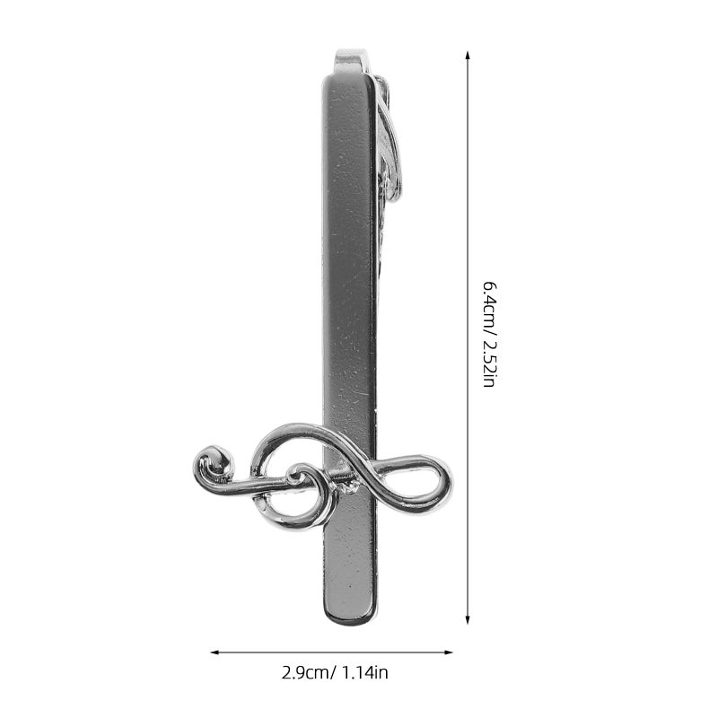 2pcs Music Note Tie Clips Men Style Necktie Clasp Necktie Accessories For Dad Husband Business Formal Wear - Image 3