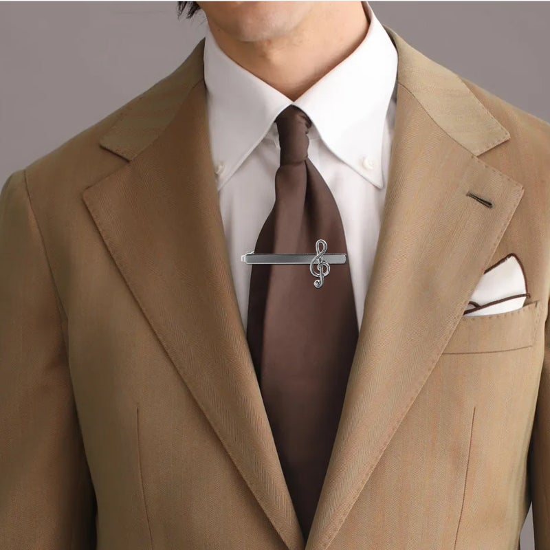 2pcs Music Note Tie Clips Men Style Necktie Clasp Necktie Accessories For Dad Husband Business Formal Wear - Image 4