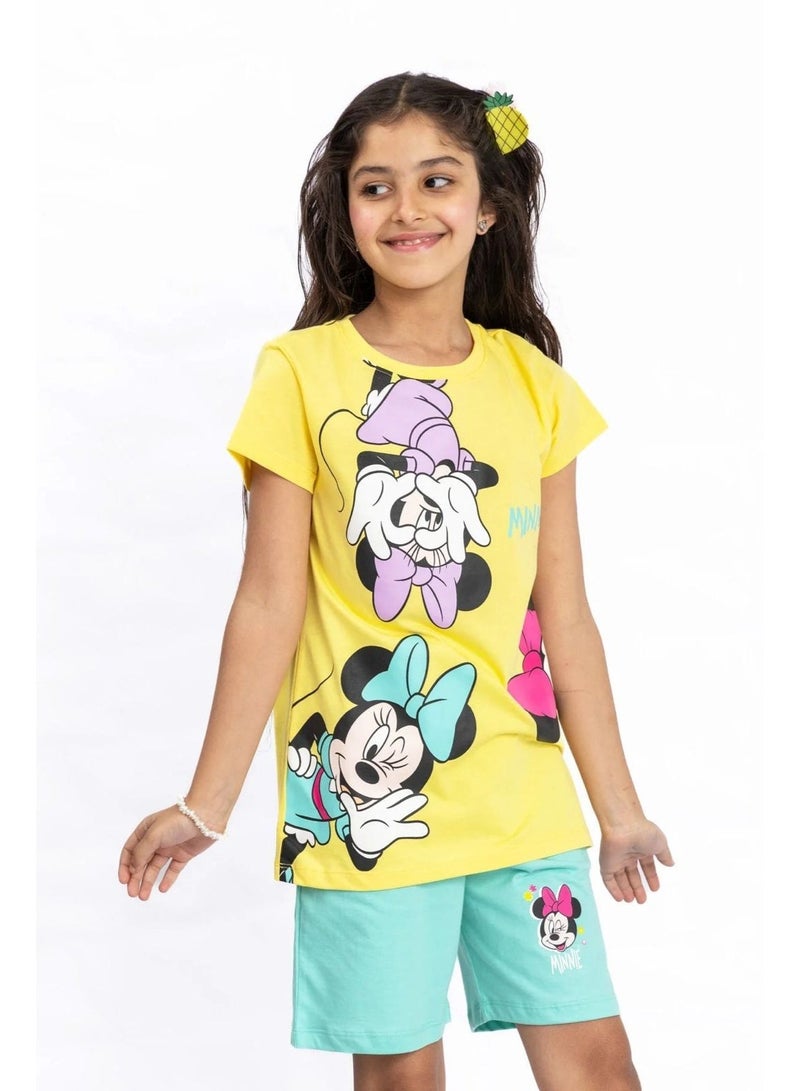 طقم بيجاما لطيف للفتيات الصغيرات بطبعة ميني ماوس، مناسب للأطفال بعمر سنة واحدة و نصف ملابس نوم ناعمة ومريحة، مثالية للاستخدام اليومي. - Image 2