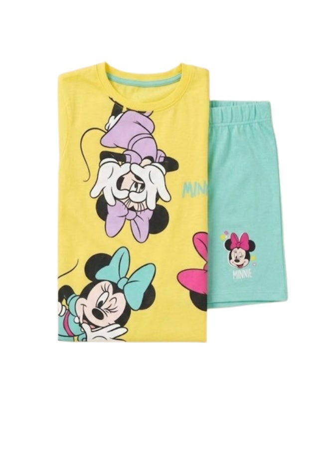طقم بيجاما لطيف للفتيات الصغيرات بطبعة ميني ماوس، مناسب للأطفال بعمر سنة واحدة و نصف ملابس نوم ناعمة ومريحة، مثالية للاستخدام اليومي. - Image 3