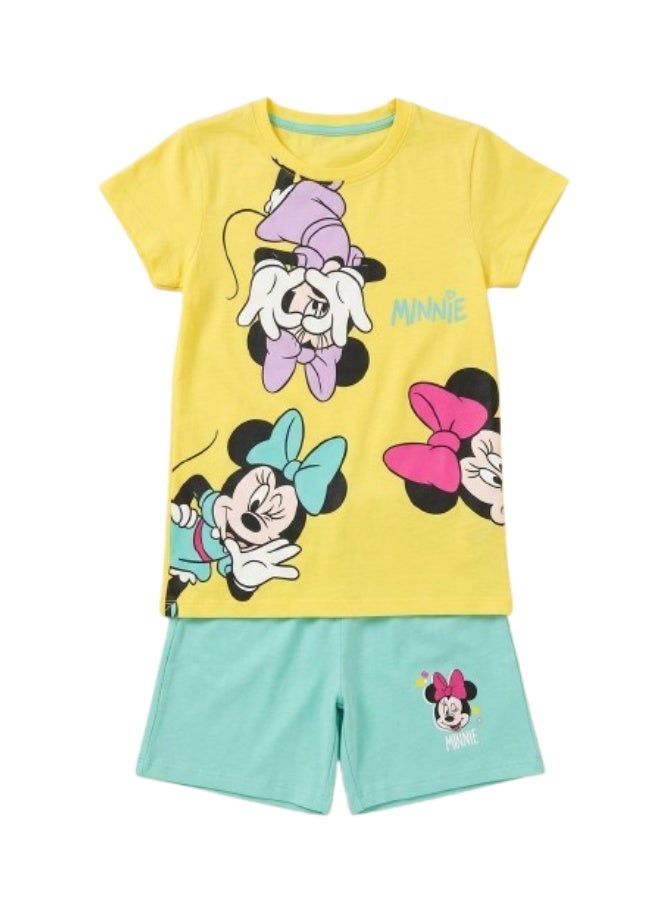 طقم بيجاما لطيف للفتيات الصغيرات بطبعة ميني ماوس، مناسب للأطفال بعمر سنة واحدة و نصف ملابس نوم ناعمة ومريحة، مثالية للاستخدام اليومي. - Image 1