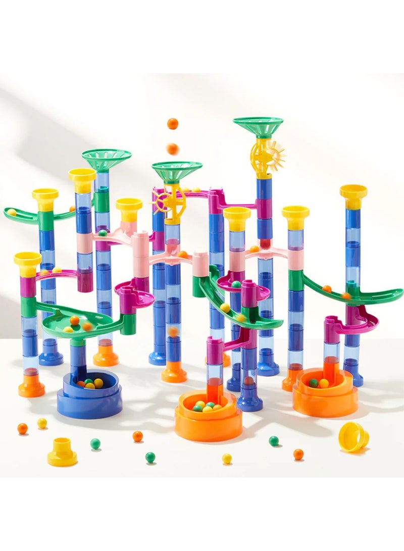 MiDeer كتل بناء رخامية متتالية 51 قطعة - عبور المتاهة | مجموعة ألعاب مسار الرخام STEM مع 12 رخام و 51 قطعة | تشجع الإبداع والهندسة ولعب الماء | للأعمار من 3 سنوات فما فوق - Image 5