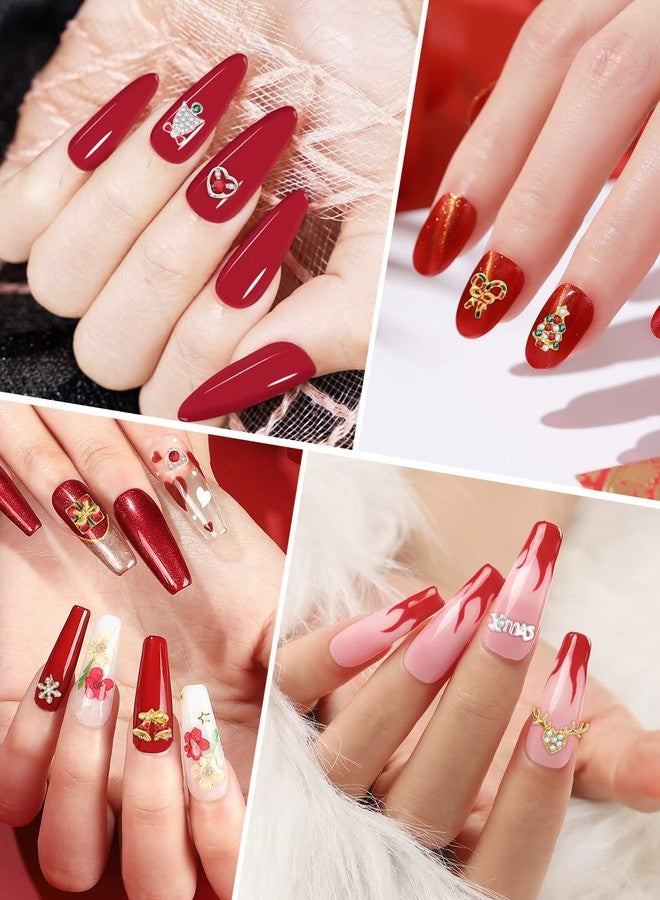 EBANKU 60 PCS Christmas Nail Art Rhinestones EBANKU 3D Alloy Xmas Nail Art Charms Bell Nail Diamonds Snowflake Nail Jewelry Christmas Santa Gems Jewels DIY Nail Art Decoration - Image 4