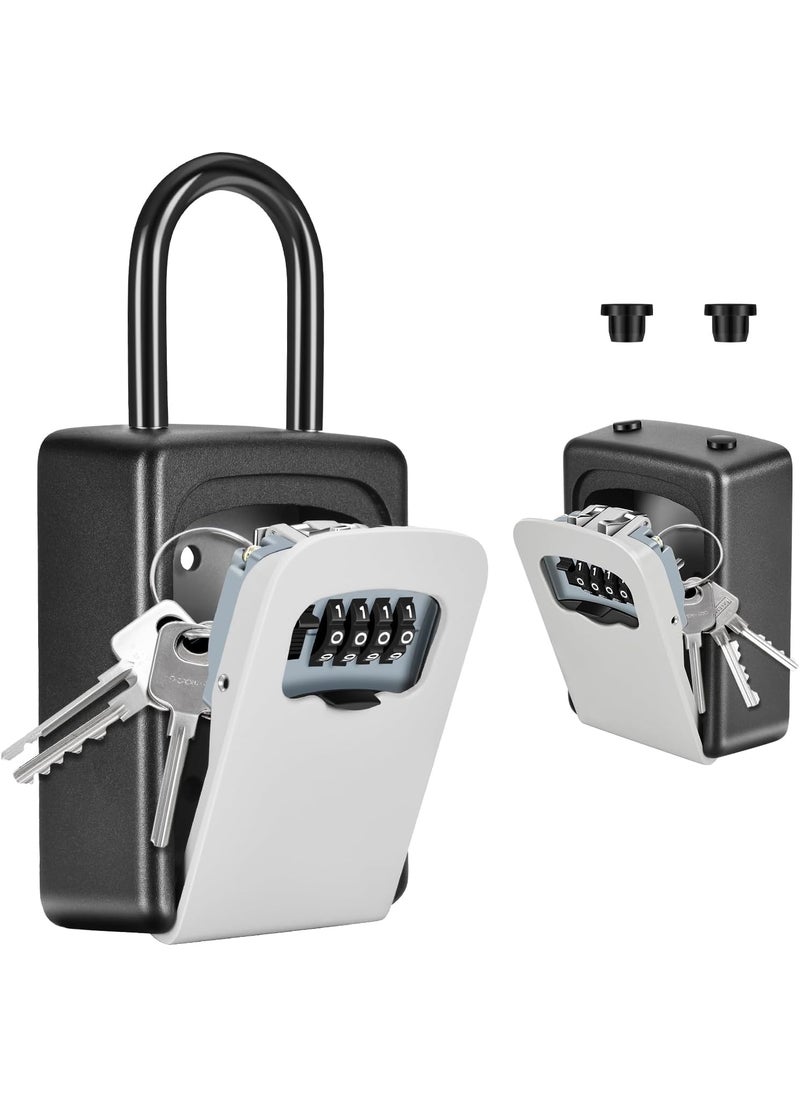 FAB Innovations - FAB Innovations Portable Key Lock Box Clearly Visible Numbers Lock Box Wall Mounted for House Key 5 Key Capacity Weatherproof Grey - Image 1