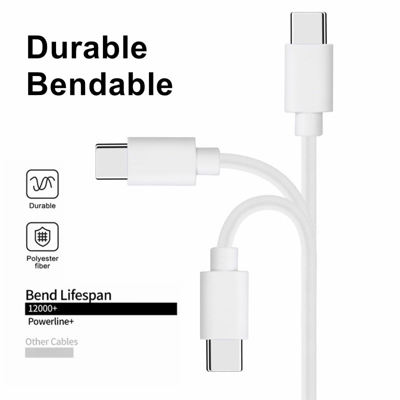 weishan 10-Pack USB C Charger Cable, Multipack PD 48W Fast Charge USB-C to Type C Bulk Charging Cords White, 3.3ft - Image 5