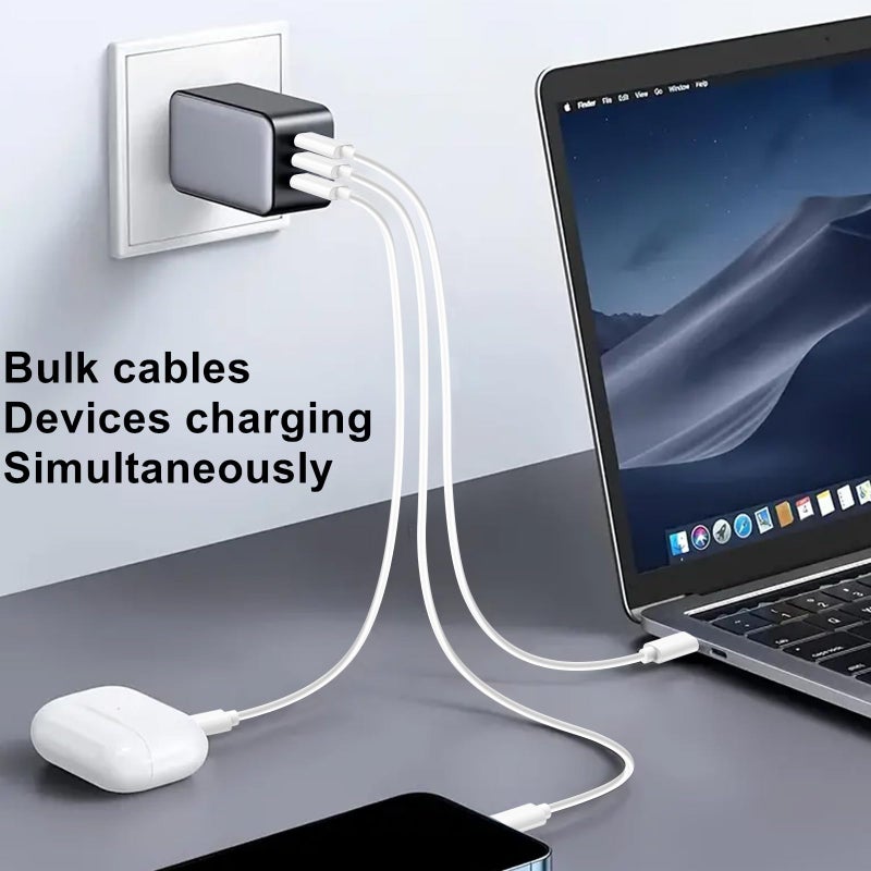 weishan 10-Pack USB C Charger Cable, Multipack PD 48W Fast Charge USB-C to Type C Bulk Charging Cords White, 3.3ft - Image 4