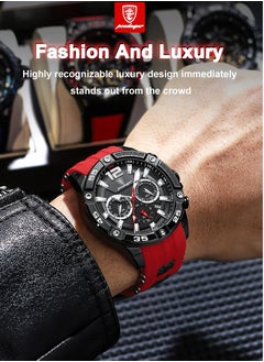 POEDAGAR Man Watch,Multifunction Waterproof Sports Watch, Luminous Quartz Watch Silicone Strap 46mm  - Image 2