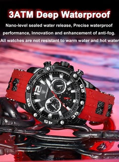 POEDAGAR Man Watch,Multifunction Waterproof Sports Watch, Luminous Quartz Watch Silicone Strap 46mm  - Image 5