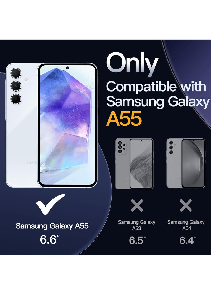 Houmt Samsung Galaxy A55 Back Stand Case Magnetic Car Mount Holder Kickstand Cover For Galaxy A55 with Wrist Strap Shockproof Full Protection Case for Samsung Galaxy A55 5G 6.6-inch - Image 2