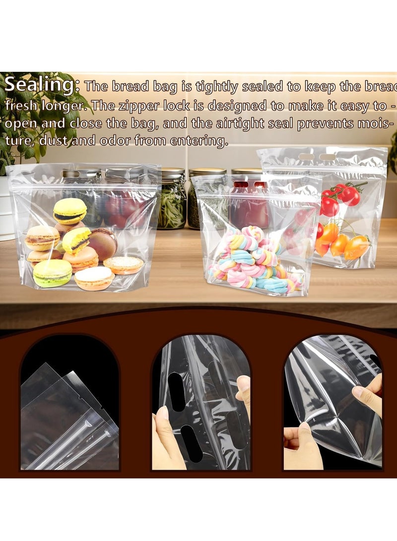 Excefore Bread Bags for Homemade Bread | Ziplock Food Bag to Keep Bread Fresh, Reusable Bread Bags,  for Homemade Bread Gift Giving, Clear Bread Loaf Storage Bags 60 pcs 12.5*10.4 Inch - Image 3