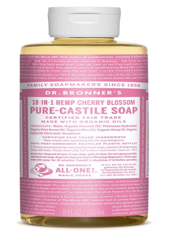 Dr. Bronner's صابون سائل كاستيل من دي آر برونرز بنكهة زهر الكرز، 8 أونصات - Image 1