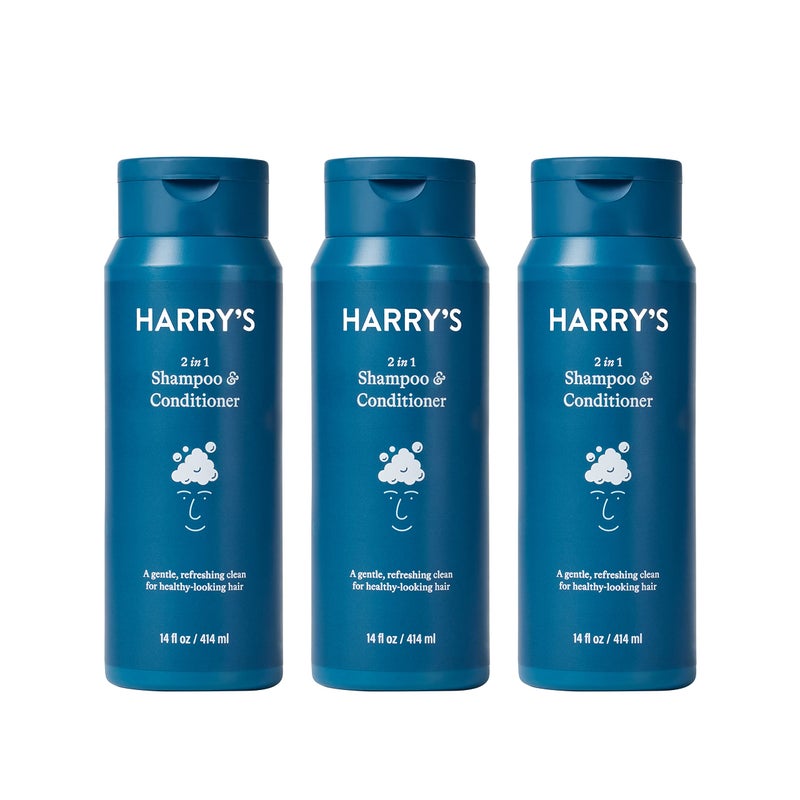Harry's Men's Shampoo and Conditioner 2 in 1, Gentle & Refreshing For All Hair Types, 14 Fl Oz, 3 Count - Image 1