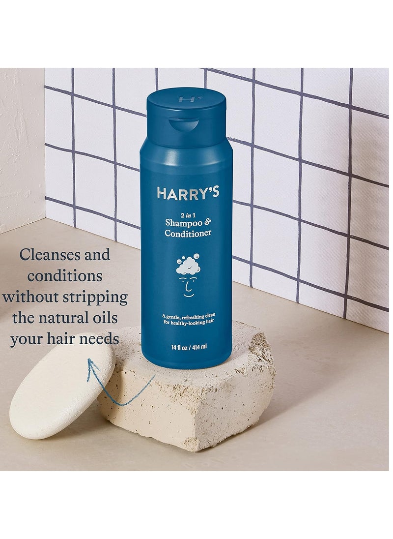 Harry's - Harry's Men's 2 in 1 Shampoo and Conditioner for All Hair Types | Gentle & Refreshing | 14 Fl Oz, 3 Count - Image 1