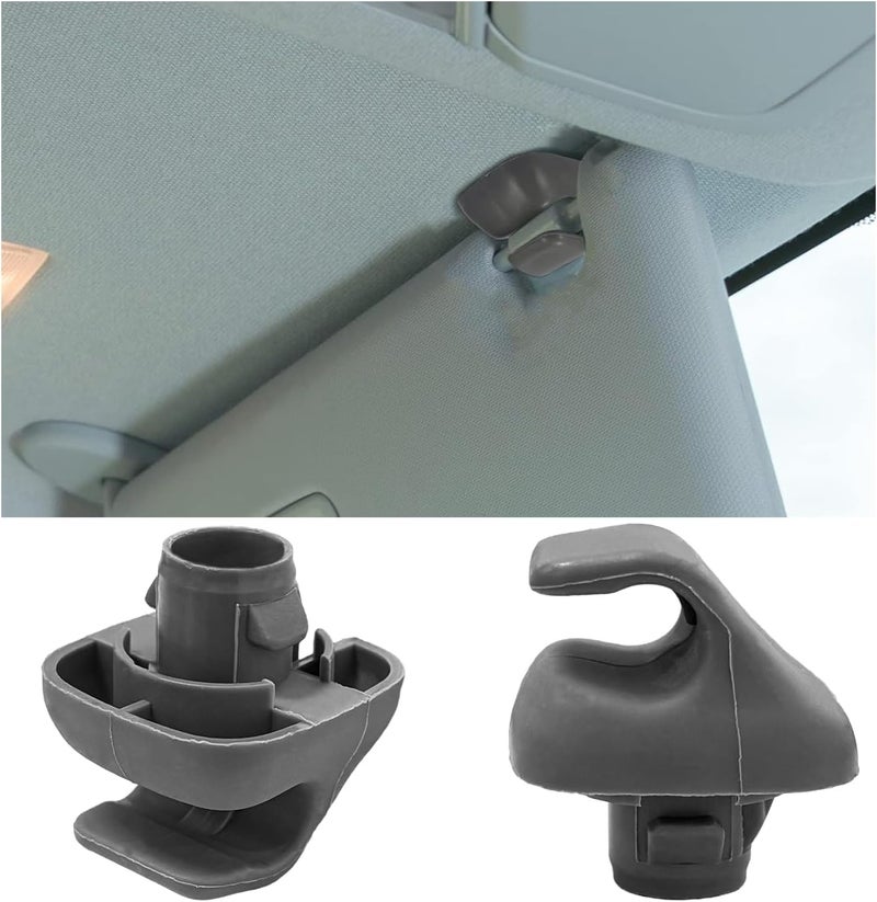 Suvnie 2 PCS Car Sun Visor Hook Clip - Gray - Image 1