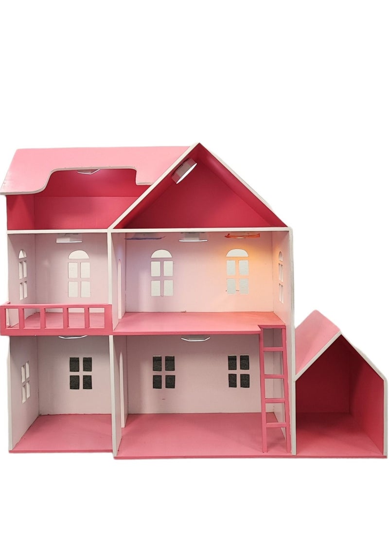 Generic - Queen Wooden Doll house 4 rooms with garage (fit Barbie doll) - Image 1
