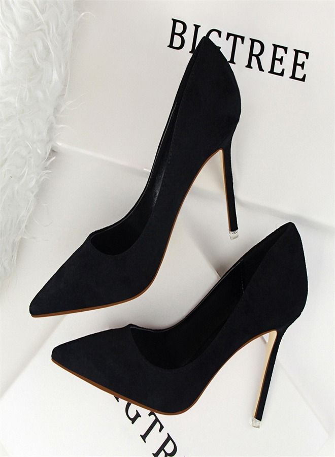 BIGTREE Fashion Pointed High Heels 9CM Black