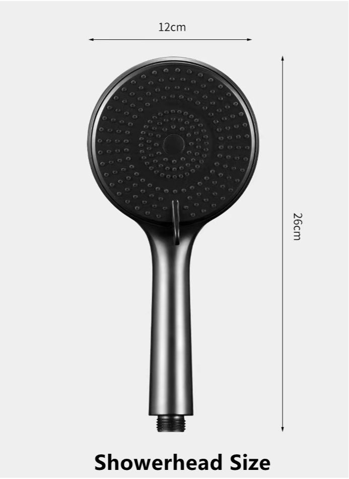 Kutis - 1-Set Showerhead and Showerhead Rack Shower Hose Adjustable Pressurized Shower Spray Nozzle For Bathroom 26x12 cm - Image 1