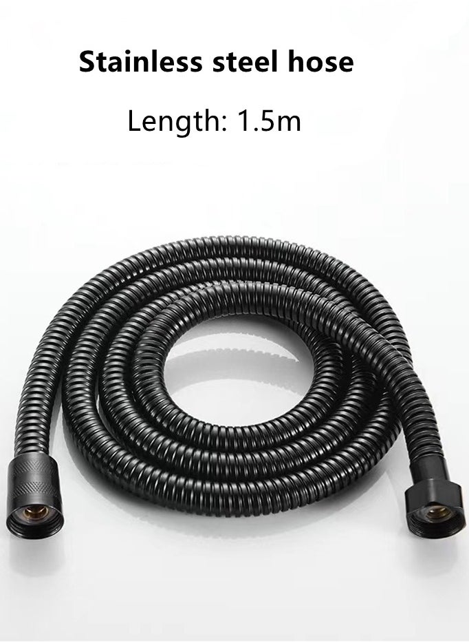 Kutis - 1-Set Showerhead and Showerhead Rack Shower Hose Adjustable Pressurized Shower Spray Nozzle For Bathroom 26x12 cm - Image 1