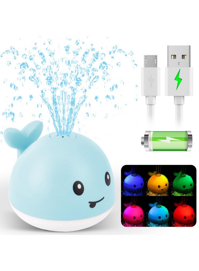 GIGILLI ألعاب استحمام للأطفال من عمر 1-3 سنوات، لعبة حوت للاستحمام مع رشاش وألعاب استحمام مضيئة للأطفال من 6-12 شهر، ألعاب حمام للأطفال الصغار، هدايا عيد ميلاد للأطفال حديثي الولادة بعمر سنة واحدة - Image 1