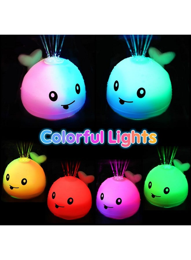 GIGILLI ألعاب استحمام للأطفال من عمر 1-3 سنوات، لعبة حوت للاستحمام مع رشاش وألعاب استحمام مضيئة للأطفال من 6-12 شهر، ألعاب حمام للأطفال الصغار، هدايا عيد ميلاد للأطفال حديثي الولادة بعمر سنة واحدة - Image 3