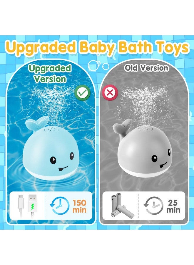 GIGILLI ألعاب استحمام للأطفال من عمر 1-3 سنوات، لعبة حوت للاستحمام مع رشاش وألعاب استحمام مضيئة للأطفال من 6-12 شهر، ألعاب حمام للأطفال الصغار، هدايا عيد ميلاد للأطفال حديثي الولادة بعمر سنة واحدة - Image 5