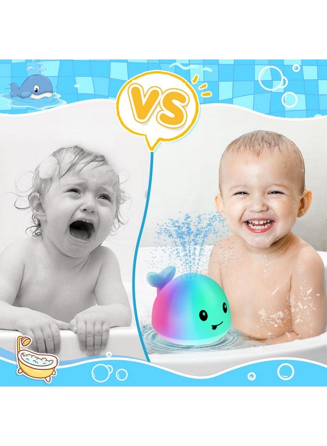 GIGILLI ألعاب استحمام للأطفال من عمر 1-3 سنوات، لعبة حوت للاستحمام مع رشاش وألعاب استحمام مضيئة للأطفال من 6-12 شهر، ألعاب حمام للأطفال الصغار، هدايا عيد ميلاد للأطفال حديثي الولادة بعمر سنة واحدة - Image 2