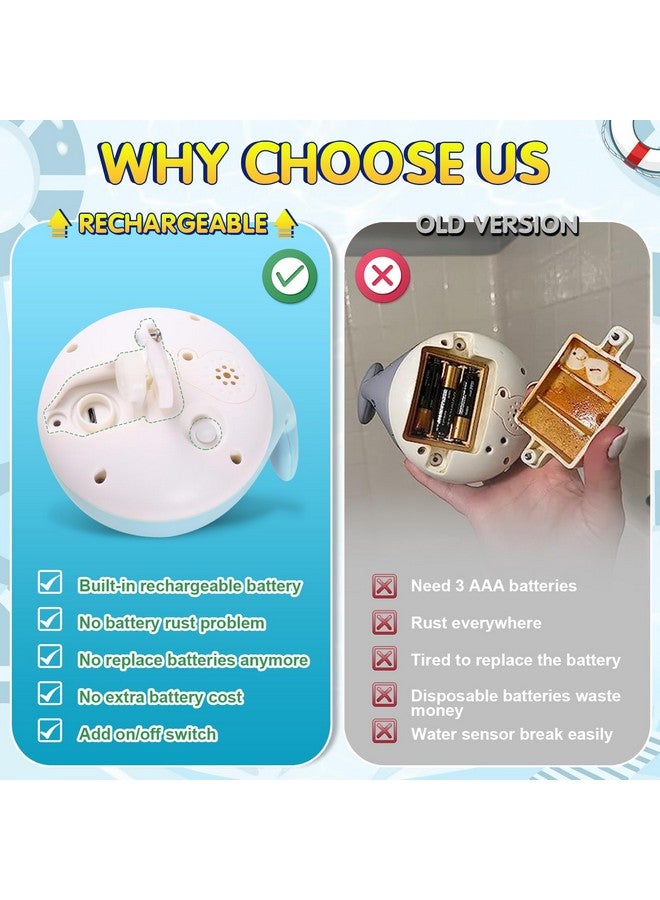 GIGILLI ألعاب استحمام للأطفال من عمر 1-3 سنوات، لعبة حوت للاستحمام مع رشاش وألعاب استحمام مضيئة للأطفال من 6-12 شهر، ألعاب حمام للأطفال الصغار، هدايا عيد ميلاد للأطفال حديثي الولادة بعمر سنة واحدة - Image 4