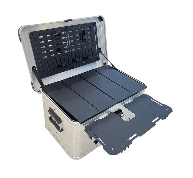 Rock Portable Foldable Camping Table Multi Storage Box 50L with One Side Table - Image 3