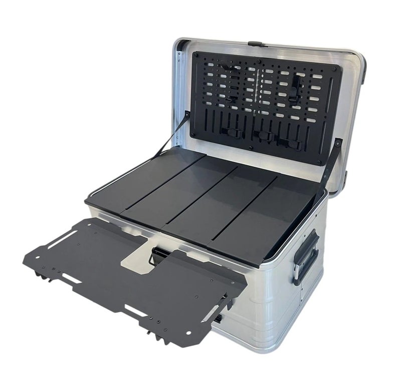 Rock Portable Foldable Camping Table Multi Storage Box 50L with One Side Table - Image 5