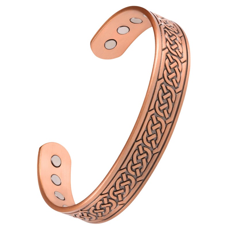 Jeracol Pure Copper Bracelet for Men, 12X Strength Magnetic Copper Bracelets for Men with 3,800 Gauss Magnets - Image 1