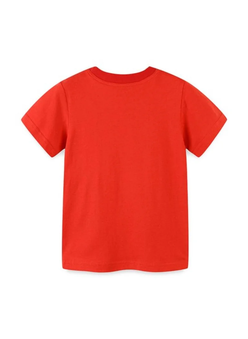 YUNIQEE Red Graphic Printed Round Neck T-shirt