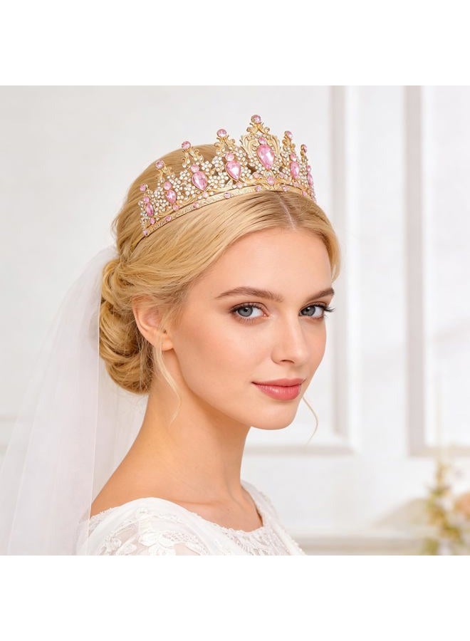 JITINX Tiaras Crown for Women, Queen Crown, Bridal for Tiaras Headband Wedding, Birthday Party Prom Princess Crystal Crowns Hair Accessories, Large, metal, glass - Image 5
