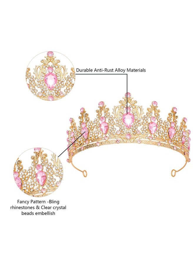 JITINX Tiaras Crown for Women, Queen Crown, Bridal for Tiaras Headband Wedding, Birthday Party Prom Princess Crystal Crowns Hair Accessories, Large, metal, glass - Image 4