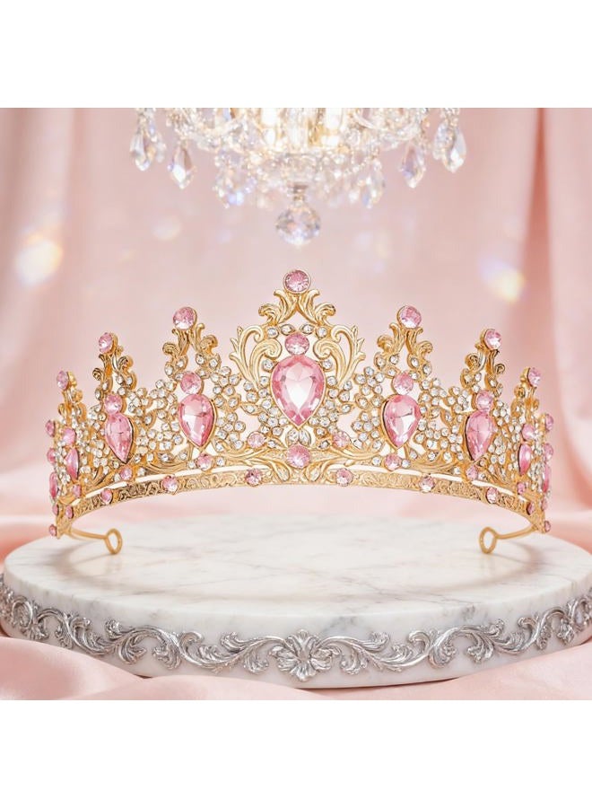 JITINX Tiaras Crown for Women, Queen Crown, Bridal for Tiaras Headband Wedding, Birthday Party Prom Princess Crystal Crowns Hair Accessories, Large, metal, glass - Image 3