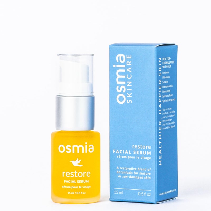 Osmia Skincare - Natural Restore Facial Serum | Lavender, Carrot Seed, Jojoba, Borage, + Pomegranate Oils | Moisturize, Boost, Nourish | Clean Beauty For Healthy Skin (0.45 fl oz | 13.3 ml) - Image 1