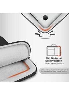 Lacdo 360° Protective Laptop Sleeve Case For Macbook Air Pro 13 13.3 Inch Notebook 14 Inch New Macbook Pro M4 M3 M2 M1 Pro Max A3112 A3401 A3185 A2992 A2918 A2779 A2442 2024 2021 Computer Bag Black  - Image 3
