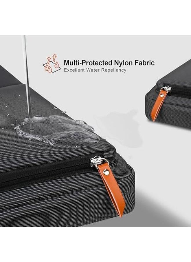 Lacdo - 360° Protective Laptop Sleeve Case For Macbook Air Pro 13 13.3 Inch Notebook 14 Inch New Macbook Pro M4 M3 M2 M1 Pro Max A3112 A3401 A3185 A2992 A2918 A2779 A2442 2024 2021 Computer Bag Black - Image 1