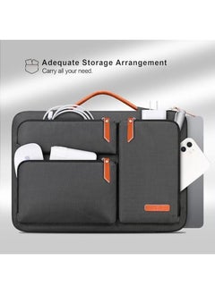Lacdo 360° Protective Laptop Sleeve Case For Macbook Air Pro 13 13.3 Inch Notebook 14 Inch New Macbook Pro M4 M3 M2 M1 Pro Max A3112 A3401 A3185 A2992 A2918 A2779 A2442 2024 2021 Computer Bag Black  - Image 4