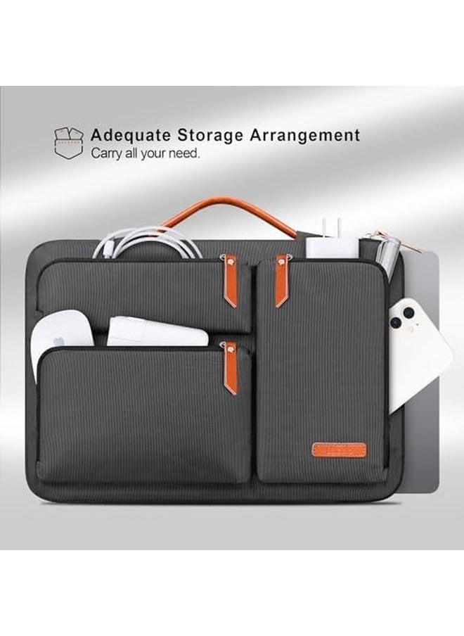 Lacdo - 360° Protective Laptop Sleeve Case For Macbook Air Pro 13 13.3 Inch Notebook 14 Inch New Macbook Pro M4 M3 M2 M1 Pro Max A3112 A3401 A3185 A2992 A2918 A2779 A2442 2024 2021 Computer Bag Black - Image 1