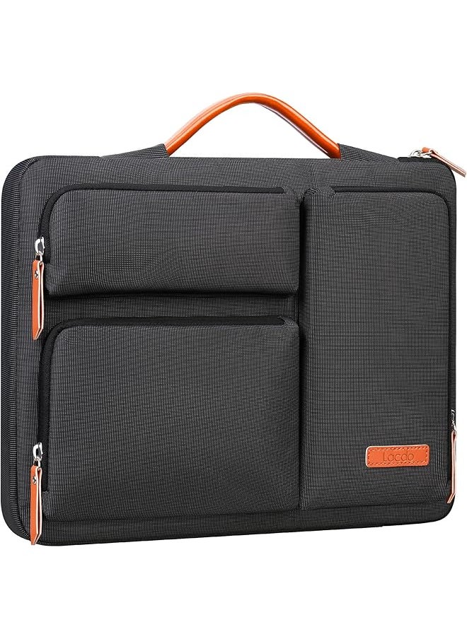 Lacdo - 360° Protective Laptop Sleeve Case For Macbook Air Pro 13 13.3 Inch Notebook 14 Inch New Macbook Pro M4 M3 M2 M1 Pro Max A3112 A3401 A3185 A2992 A2918 A2779 A2442 2024 2021 Computer Bag Black - Image 1