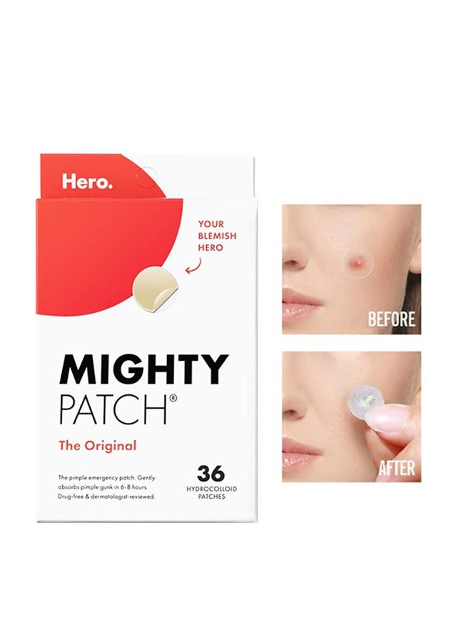 Hero 36- Piece Mighty Patch Hydrocolloid Acne Pimple Patch Spot Treatment Beige 5.5inch - Image 1